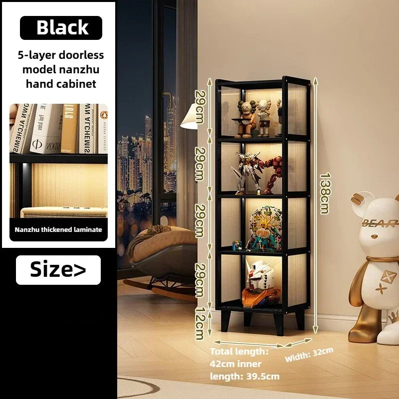 Multi-functional Figure display cabinet Bookcase Acrylic transparent dustproof Lego blind box storage cabinet Oasis Select Black D