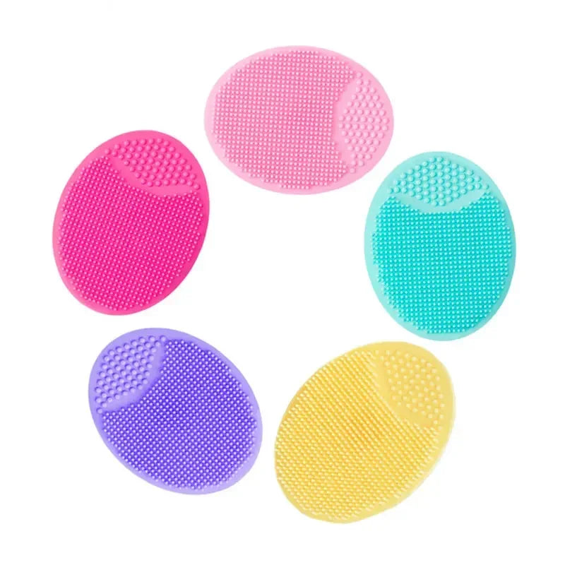 Silicone Face Wash Brush Clean Pores Baby Shampoo Brush Baby Bath Brush Soft Hair Round Shampoo Comb Home Use Oasis Select 2Pcs Random color