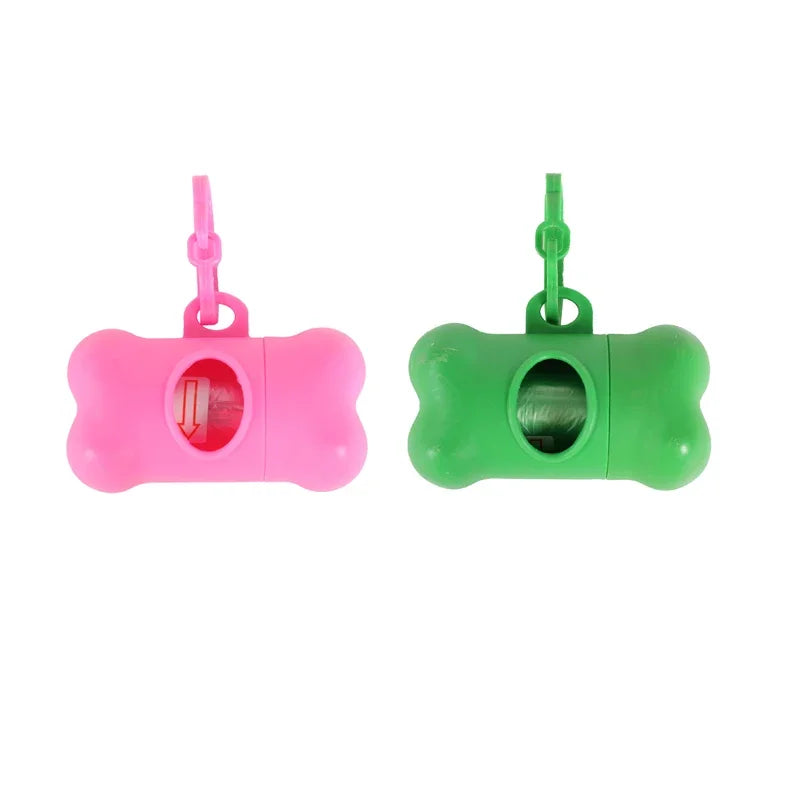 1/2/3/4/10pcs Bone Shaped Pet Garbage Bag Dispenser for Dogs Carrying Cleaning Supplies When Going Out Oasis Select pink - green
