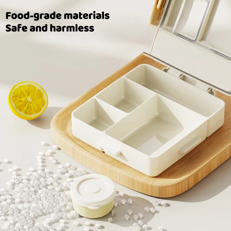 Adult Lunchbox with 4 Compartments, Microwave Safe, Leak-proof, Includes Cutlery (spoon, Fork), Portable Cutlery Oasis Select