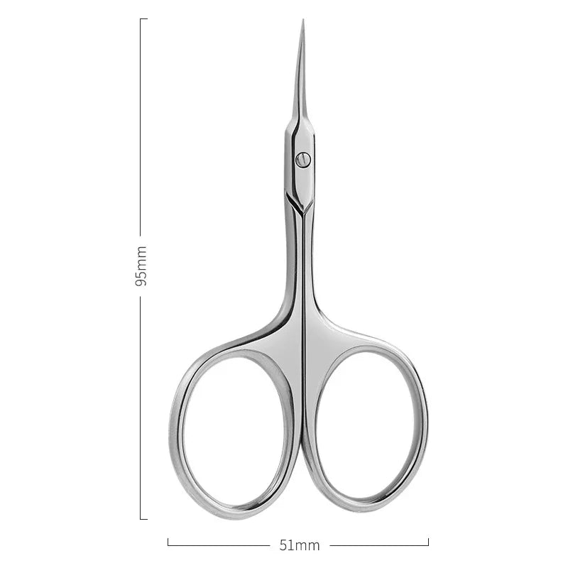 Compact Size Stainless Steel Cuticle Scissors - Curved Blade Nail Manicure Tool for Eyebrow Eyelash Dry Skin Multi-purpose Oasis Select