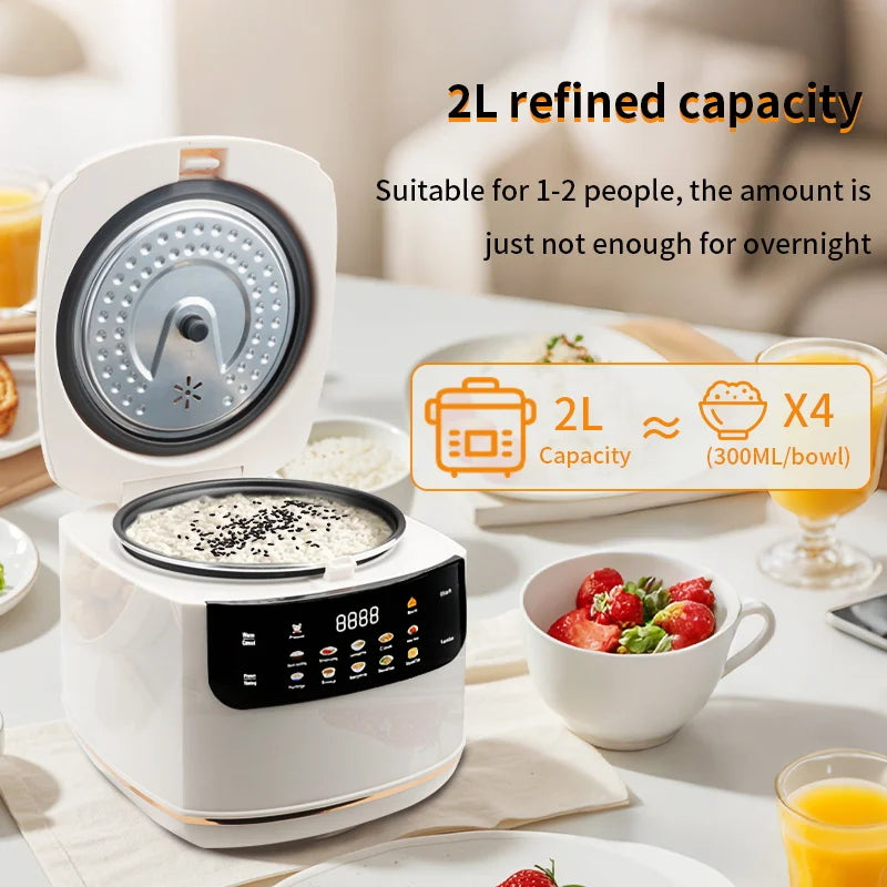 URGGU 2L Mini Electric Rice Cooker – Non-Stick Multi Cooker