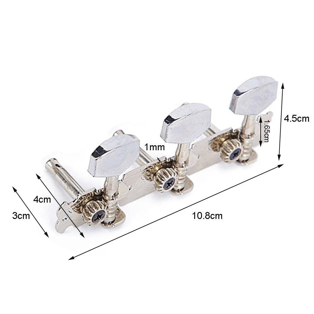 6Pcs Guitar String Tuning Pegs Tuners Acoustic/Folk Guitar Machine Heads Chrome Part 3R+3L Guitar Replacement Parts Oasis Select