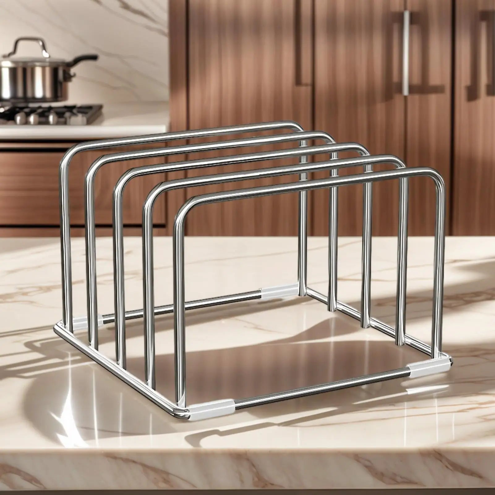 Cutting Board Holder Stand Rustproof Slim Organizer Cutting Board Organizer for Offices Books Files Cookware Pans Home Indoor Oasis Select