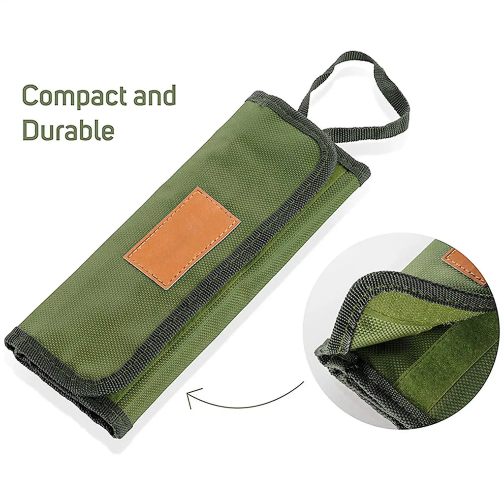Portable Roll Up Pouch Bags Outdoor Camping Cutlery Storage Bag Cutlery Storage Water Resistant Case For Forks Spoons Chopstick Oasis Select