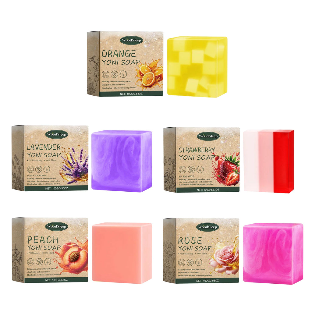 WOODSLEEP Yoni Bar Soap – pH Balance & Deep Cleanse for Women Intimate Cleansing Bar Oasis Select 5pcs