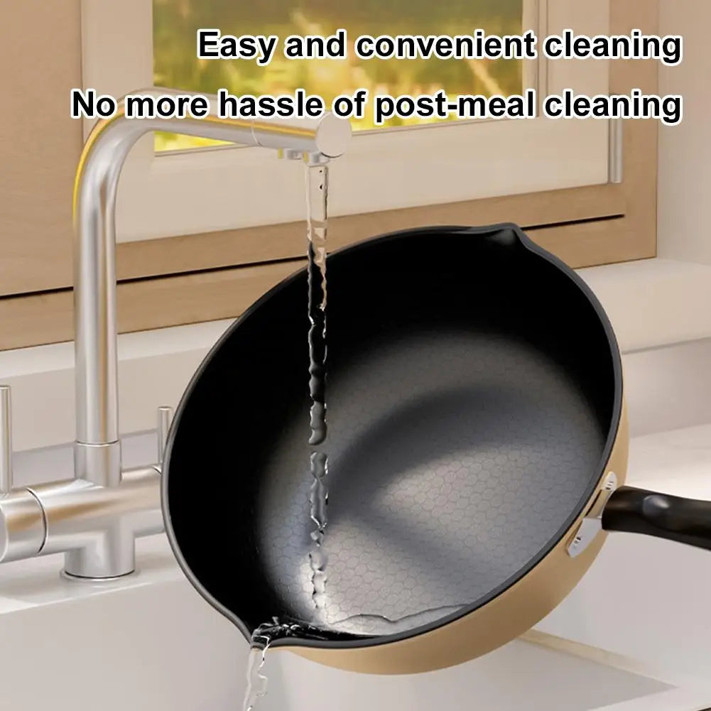 Honeycomb Nonstick Wok – Scratch-Resistant Fry Pan All Stoves