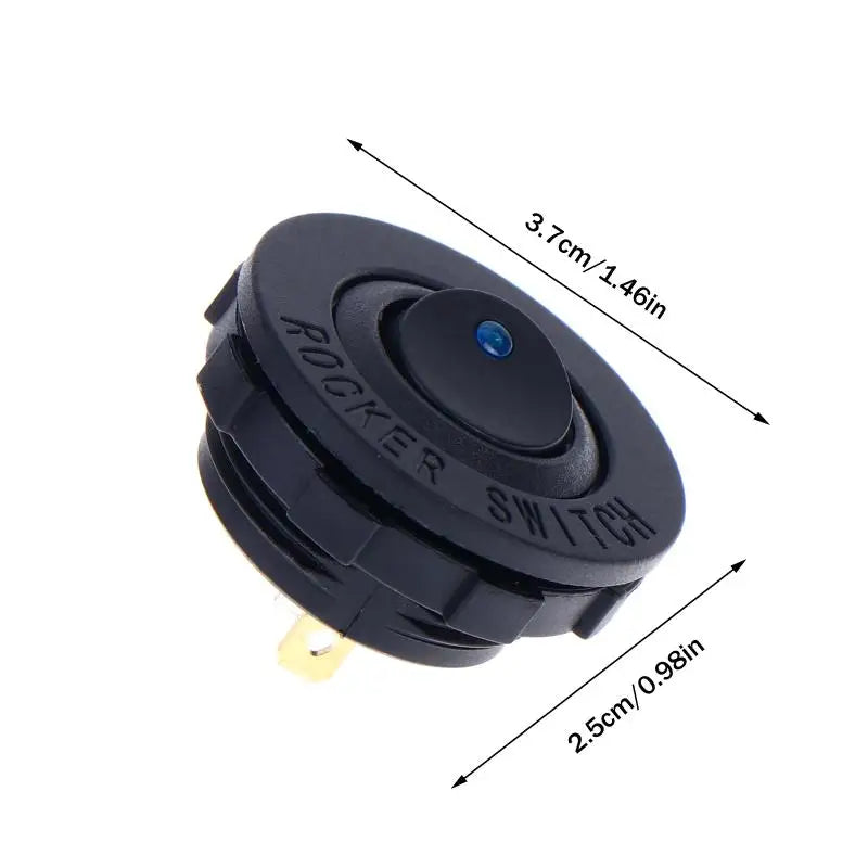 Round LED Switch 16A 12V DC ON/Off SPST 3Pin For Car Truck Dashboard Dash Rocker Boat Marine Off-Road Vehicle Control Oasis Select