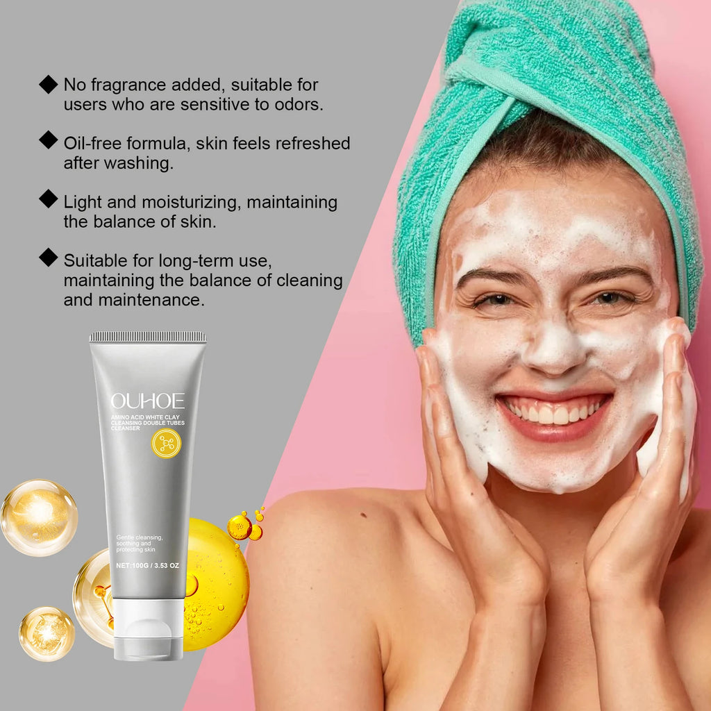 Amino Acid Cleanser Gently Cleansing Facial Skin Oil Control Clean Pores and Less Oil Moisturizing Nourishing Skin Care Cleanser Oasis Select