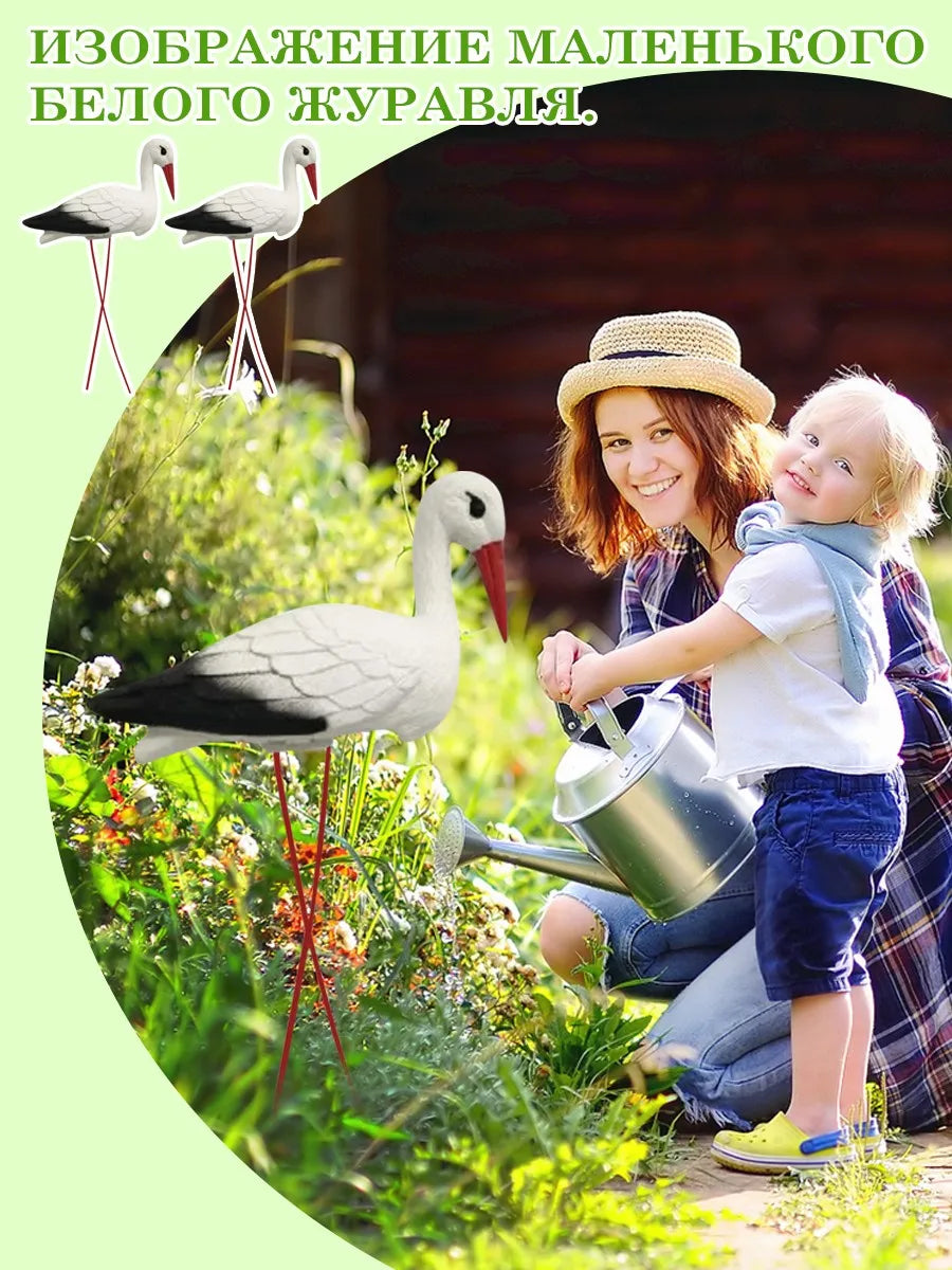White Crane Outdoor Garden Decoration Simulation Of Small Rockery Pond Landscaping Outdoor Garden Plastic Decoration Crafts Oasis Select