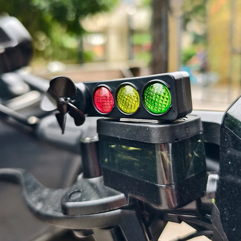 Charming LED Safety Bike Lights Wind-Driven Traffic Light Design Decoration Cool Motorcycle Accessories Gift Oasis Select
