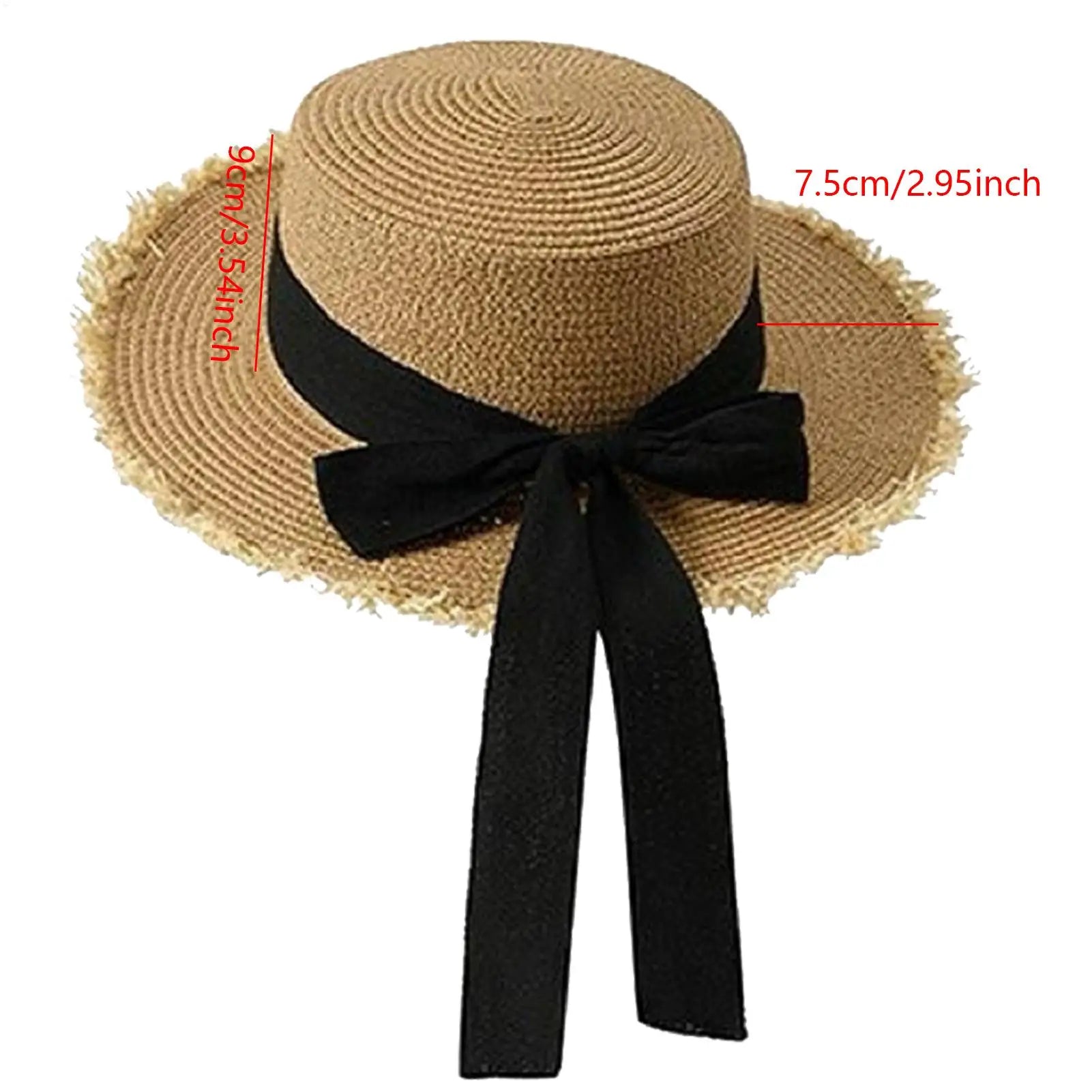 Beach Hat Wide Brim UV Protection Vacation Cap Bow Straw Hat for Women Travel Cruise Seaside Poolside Outdoor Gardening Picnic Oasis Select