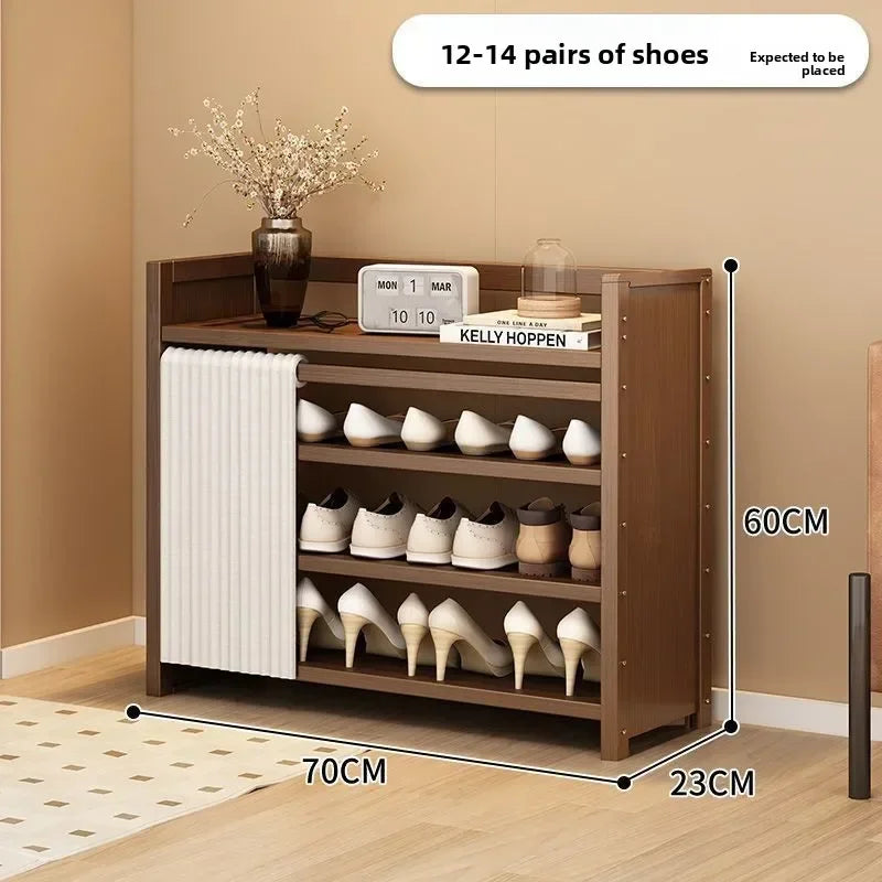 Multi-functional Folding shoe rack installation-free integrated dustproof large-capacity storage shoe rack Oasis Select Brown B