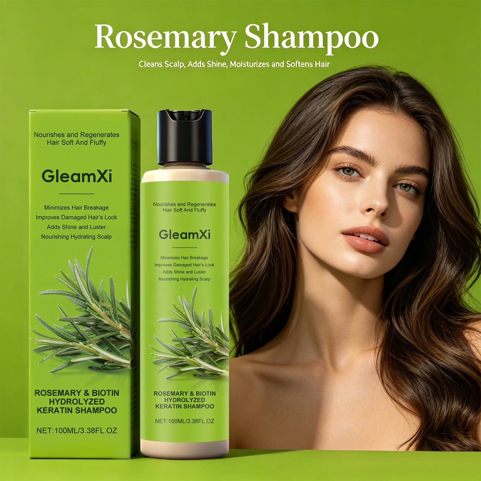 Rosemary Biotin Keratin Shampoo Anti-Breakage Hair Repair Wash Cleanses Scalp Volumizing Fluffy Strengthen Smooth Hair Care Oasis Select