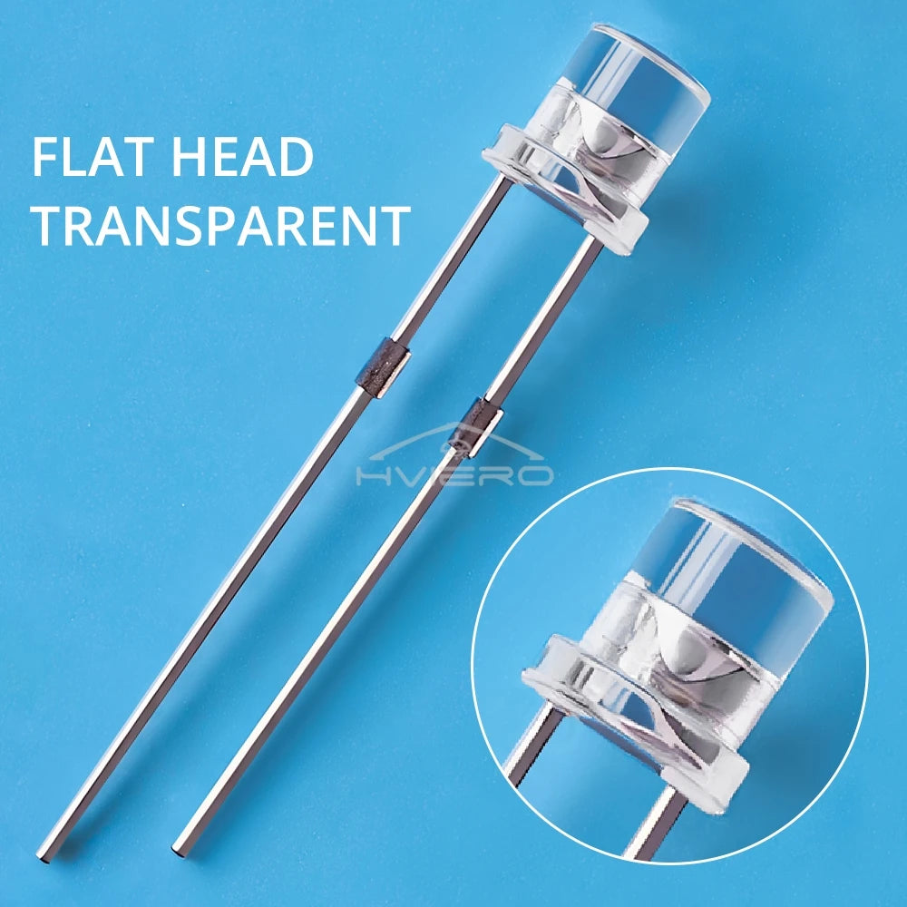 F3 3mm Flat Top LED Diodes 10/20PCS – Ultra Bright Wide Angle