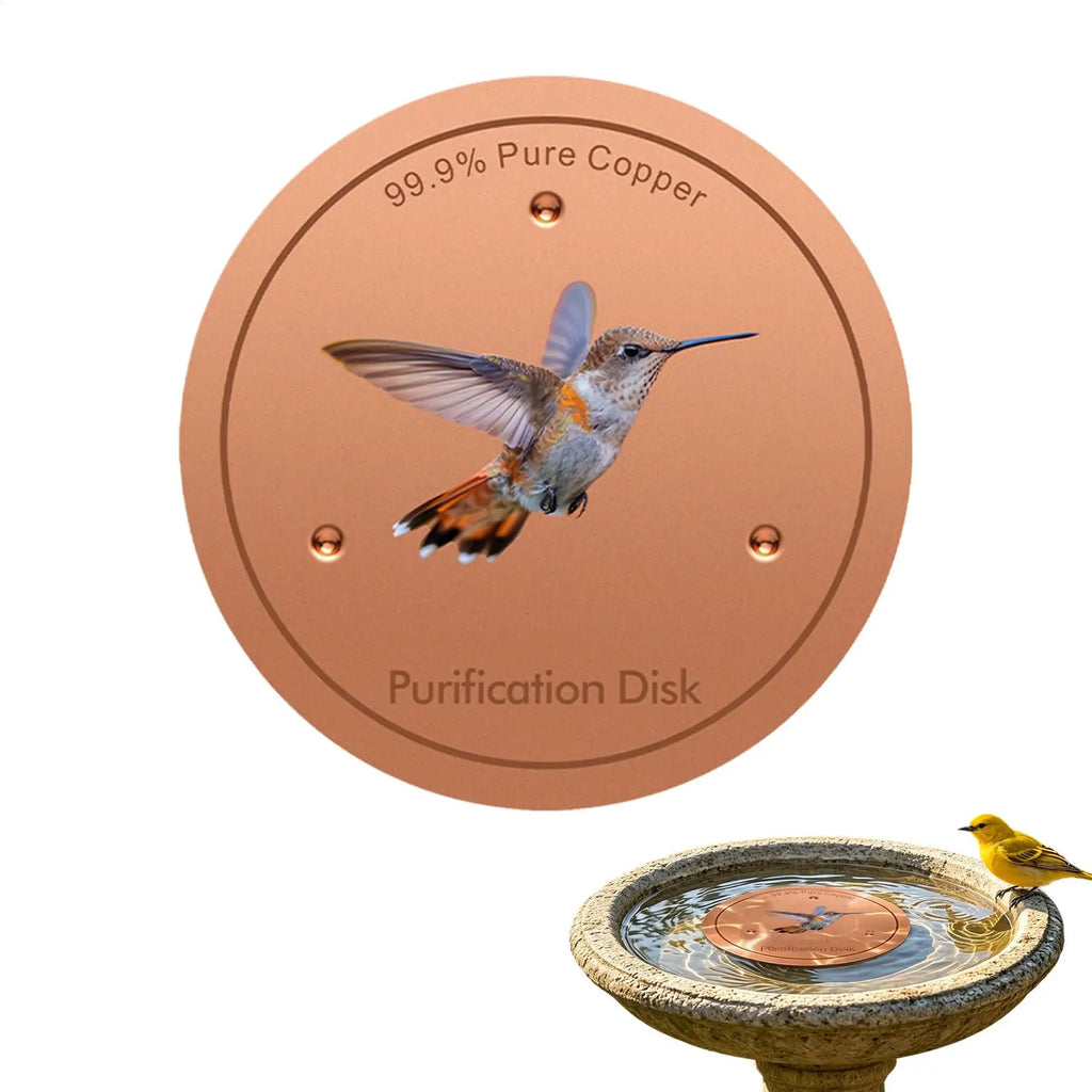 Metal Birds Bath Tray Copper Bird Bath Disk Outdoor Feeder Cleaning Accessories Triple-Point Support Purifier Disc Water Bowl Oasis Select