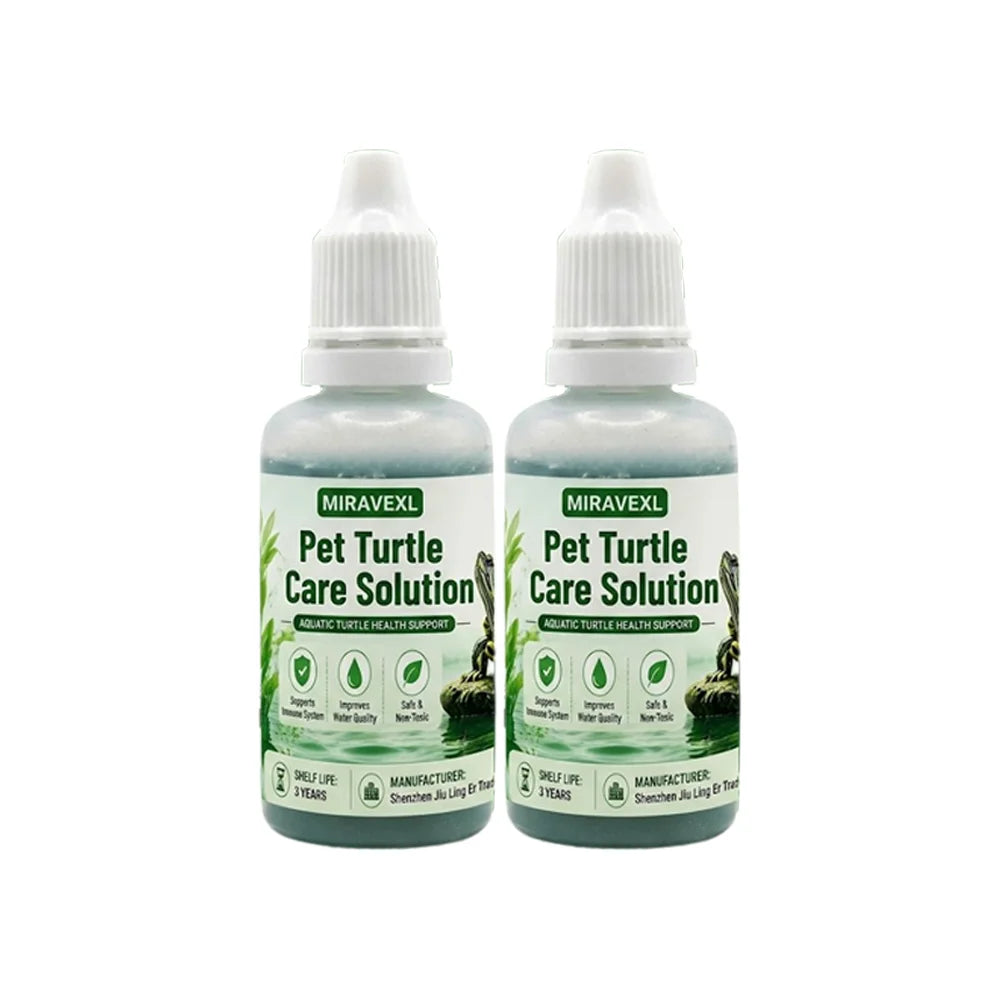 MIRAVEXL Pet Turtle Care Solution Aquarium Water Conditioner Aquatic Turtle Health SupportImproves Water Quality Safe Non Toxic Oasis Select 2PCS