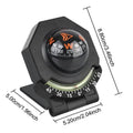 Car Dashboard Compass With Slope Meter 2-In-1 Foldable High Precision Navigation Car Mount Compass Ball Compass For Vehicle Boat Oasis Select Black
