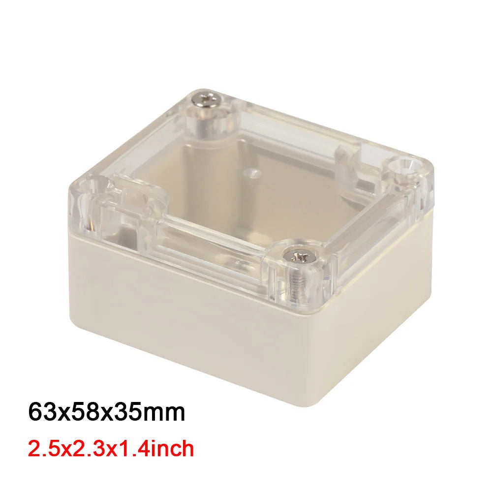 Plastic Junction Box White Waterproof Enclosure Box Electronic Transparent Cover Instrument Housing Case Electrical Project Box Oasis Select 63x58x35mm