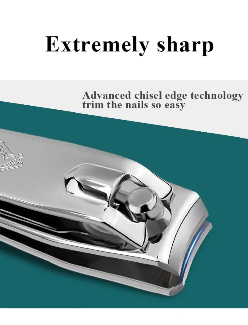Stainless Steel Nail Clipper with Curved Blade & Swing File