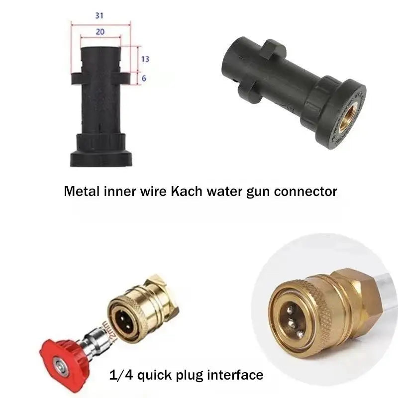 Karcher K2-K7 High Pressure Washer Adapter With 5-Color Quick Connect Nozzles And Foam Cannon Oasis Select