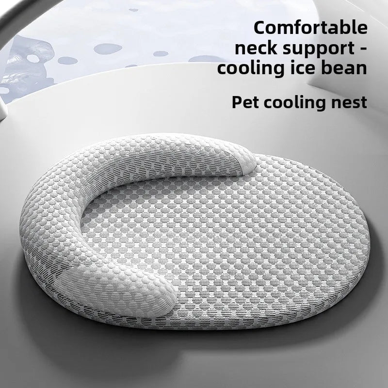 Breathable Heat Dissipation Cooling Dog Bed Summer Ice Silk Cat Mat Oval Pet Nest Cooling Pad for Small Medium Large Dogs Cats Oasis Select