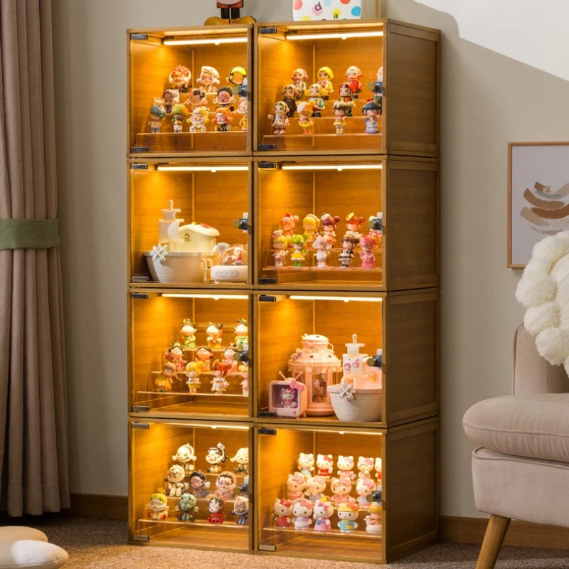 Figure Lego Display Cabinet Model Toy Gundam Shelf Imitation Acrylic Glass Transparent Display Box Oasis Select