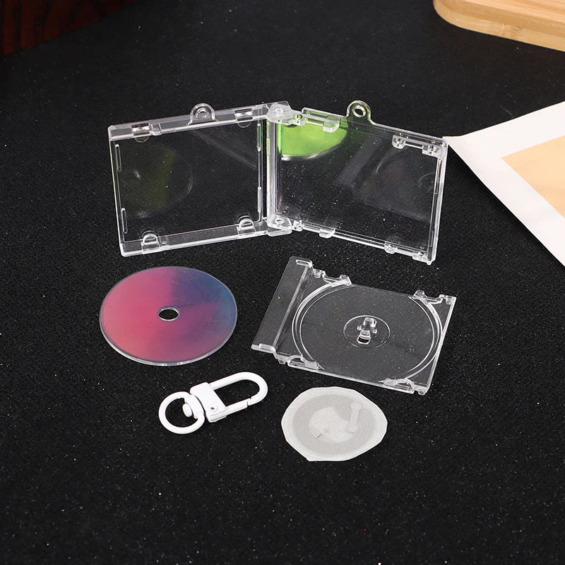 DIY Mini CD Case Keychain Pendant | Blank Album Cover Charm DIY Keychain Charm Oasis Select A7