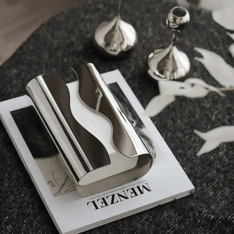 Nordic Stainless Tissue Case Mirror Napkin Holder Silvery Napkin Box Desktop Tissue Box Table Decoration Kitchen Accessories Oasis Select