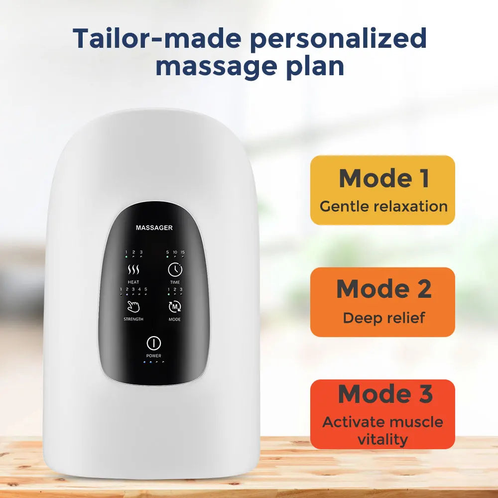 Electric Airbag Hand Massager – 3 Modes, Heat & Kneading