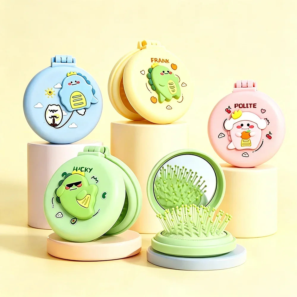 Folding Airbag Hair Comb with Mirror – Anti-Static & Scalp Massage Folding Hair Comb Oasis Select
