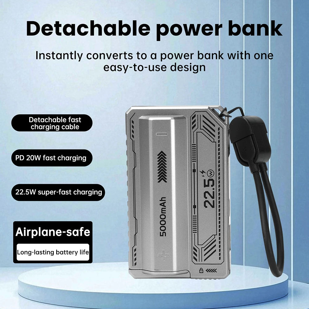 21700 Power Bank Case PD 20W Fast Charging Built In Cable Detachable Power Bank DIY Battery Case (Without Battery) Oasis Select
