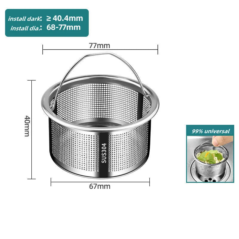 Stainless Steel Kitchen Sink Strainer Plug 99% Sink Drain Cover Filter Basket With Handle Waste Filter Mesh Kitchen Accessories Oasis Select 4cm--Sink Filter