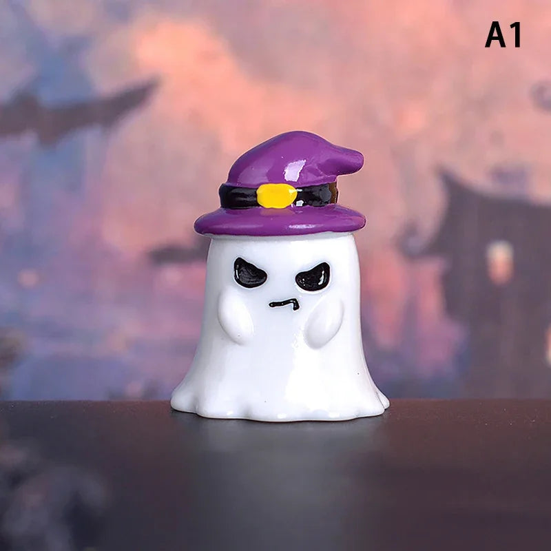 Halloween Micro Landscape Miniature Figurines Cute Pumpkin Ghost Vampire Decoration Resin Craft Mini Fairy Garden Ornaments Oasis Select A1