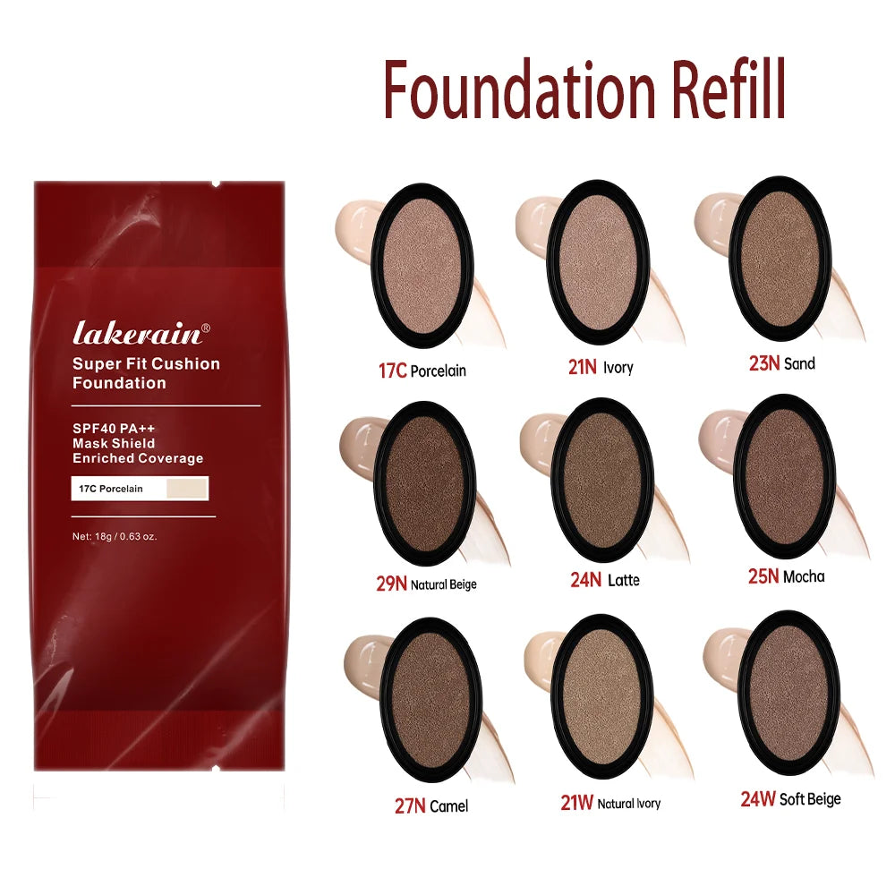 Waterproof Cushion Foundation Refill Long-lasting High Coverage Foundations Korean Makeup CC Cream Foundation Tone Up Cream Oasis Select