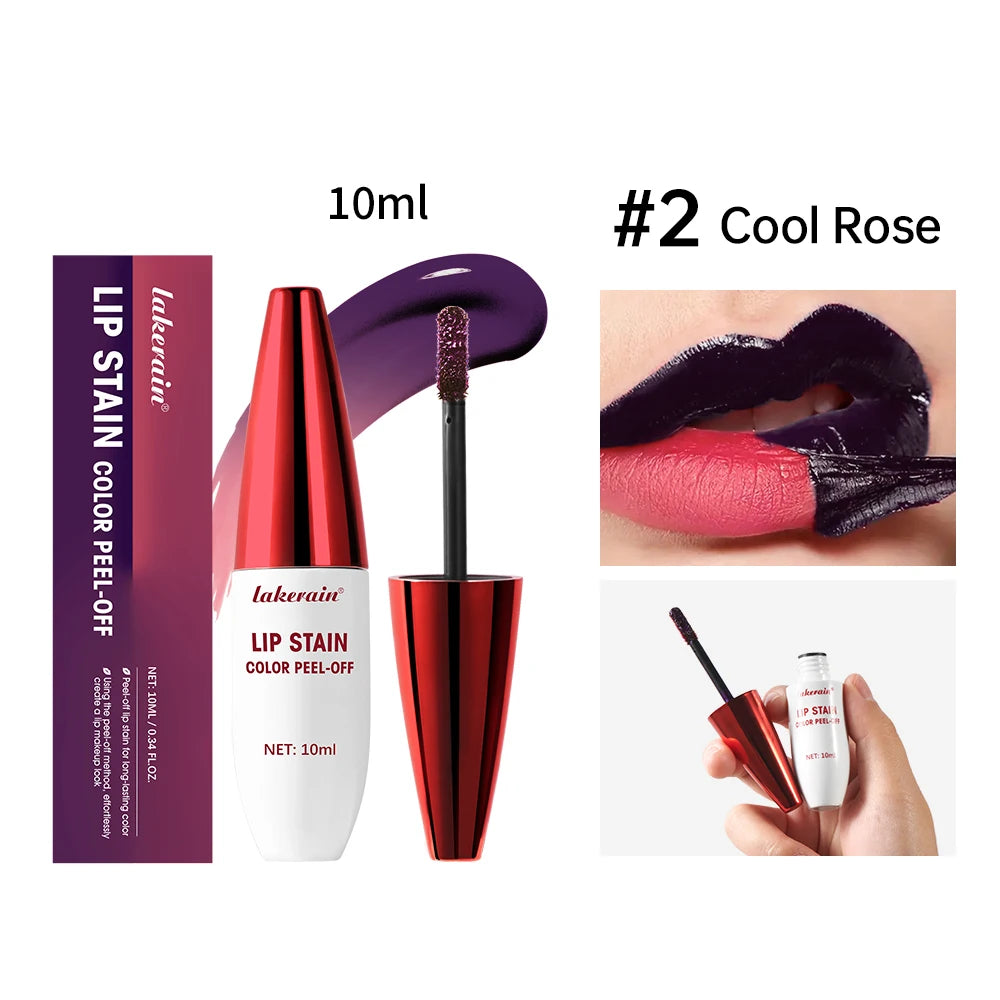 Lakerain Peel-off Lip Gloss Matte Natural Mist Lip Tinted Waterproof Long Lasting Lipstick Makeup Tear Contour Stain Cosmetics Oasis Select 2 Cool Rose