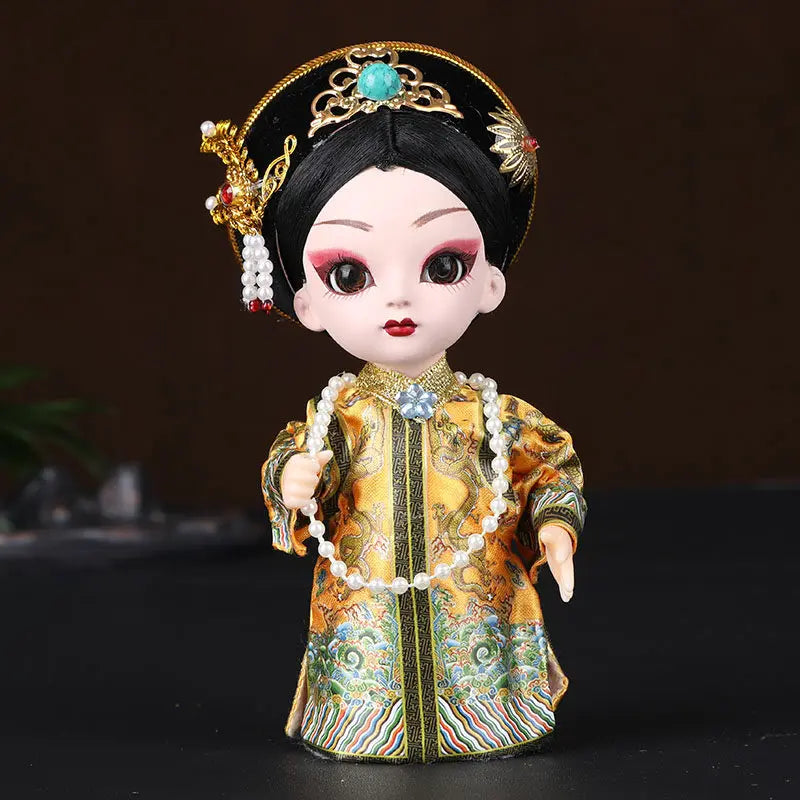 Chinese-style Themed Gifts for Foreigners Peking Opera Facial Makeup Memorabilia Silk Figurine Dolls and Decorative Ornaments Oasis Select Zhen huan 10x15cm