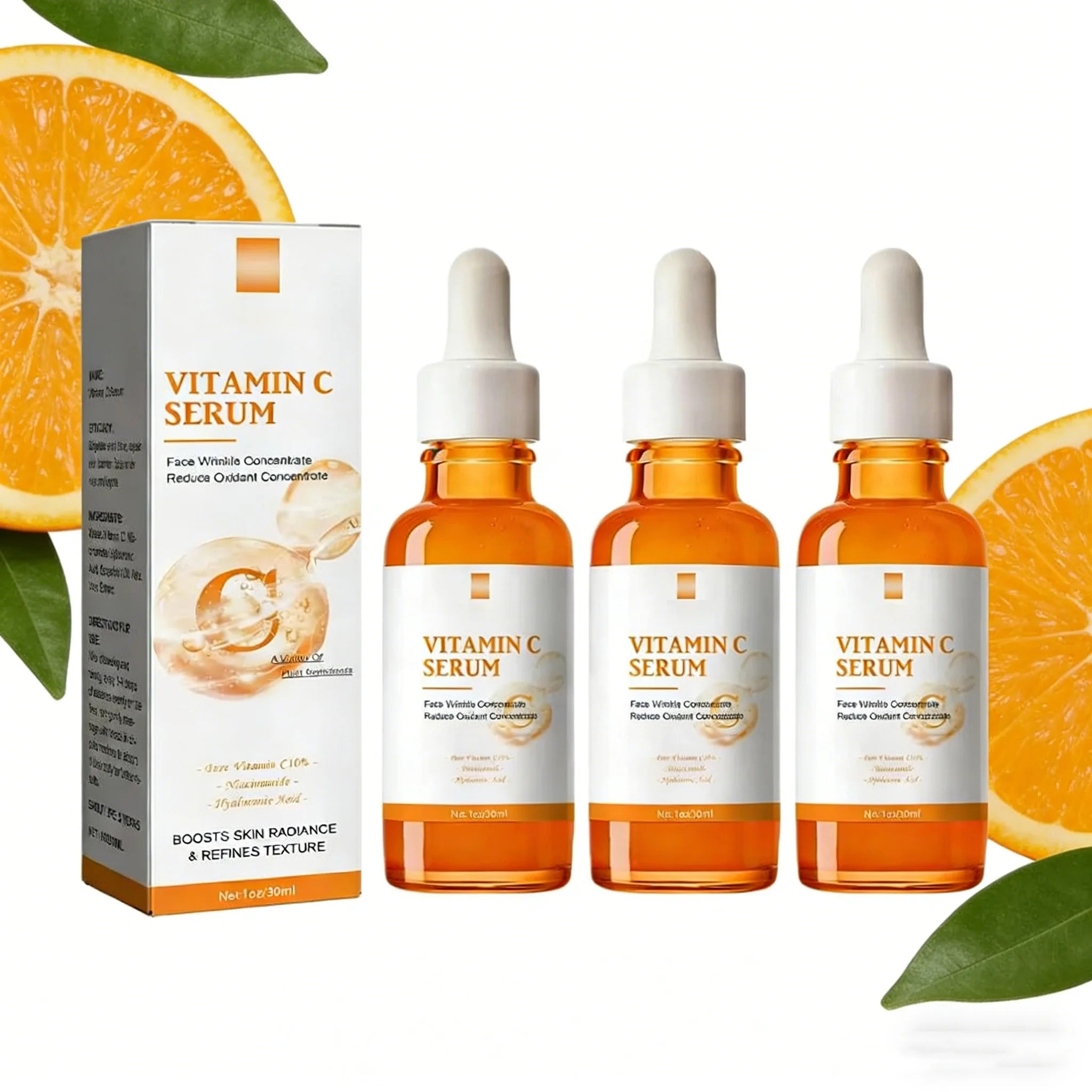 Vitamin C Wrinkle Remover Face Serum Lifting Firming Fade Fine Lines Anti-aging Essence Whitening Brighten Nourish Skin Care Oasis Select