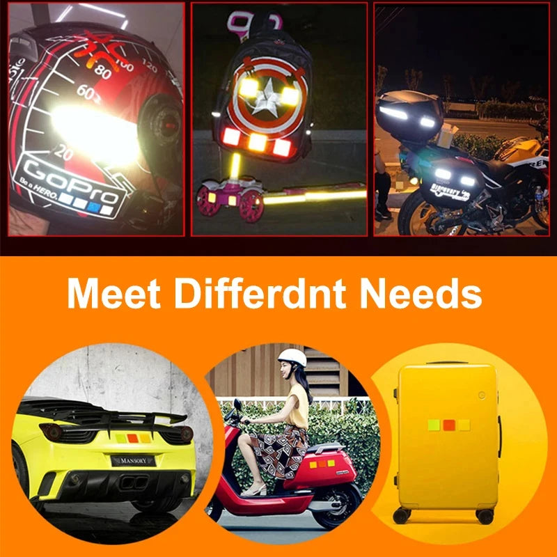 10/30PCS Car Truck Reflective Safety Warning Tape Waterproof Anti-Collision Reflective Patch Night Light Patch Reflector Sticker Oasis Select