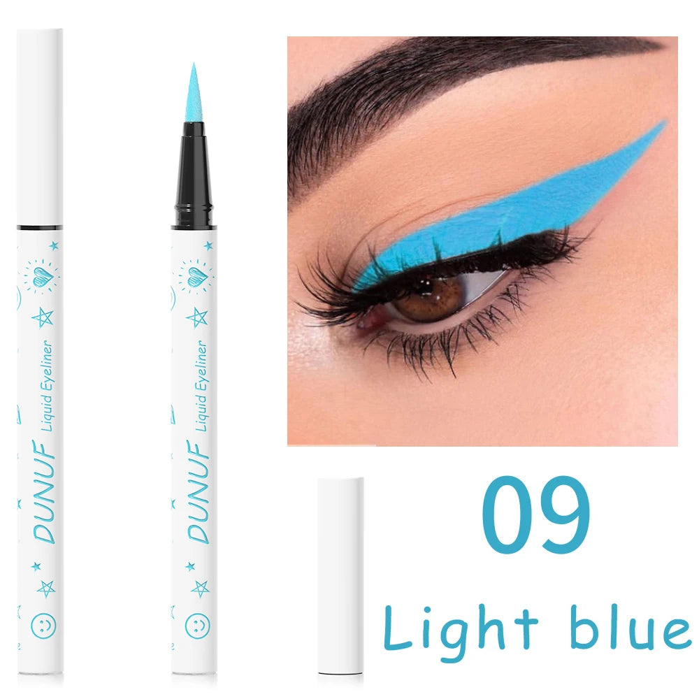 DUNUF 1 Pcs Long Lasting Eyeliner Ultra-fine Smooth Quick Dry Liquid Eyeliner Waterproof, Sweat-resistant and Beginner Friendly Oasis Select 09 Full Size