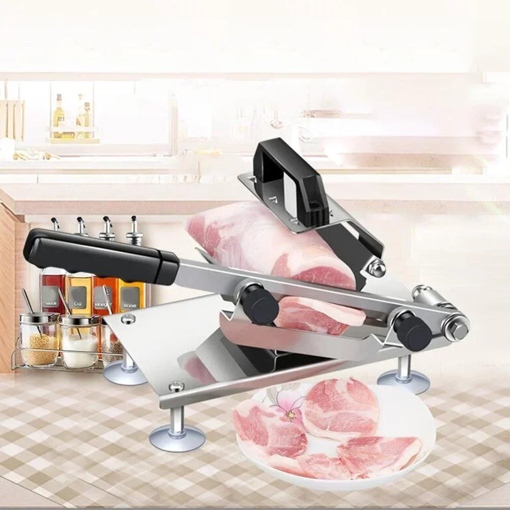 Meat Cutting Machine Stainless Steel Slivery Manual Meat Slicer Adjustable Vegetable Mutton Roll Cutter Tool Kitchen Accessories Oasis Select