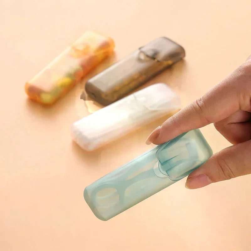 Mini Storage Box Travel Portable Transparent Toothpick Cotton Swab Box For Outdoor Travel Kitchen Restaurant Supplies Oasis Select