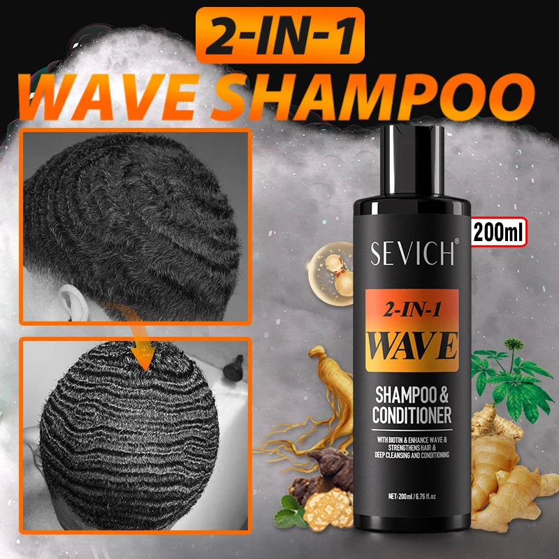 200ml Waves Shampoo 360 Deep Clean Anti-Hair Loss Waves Control Pomade Shine Hair Conditioner Strong Hold Control Wavy Cream Oasis Select