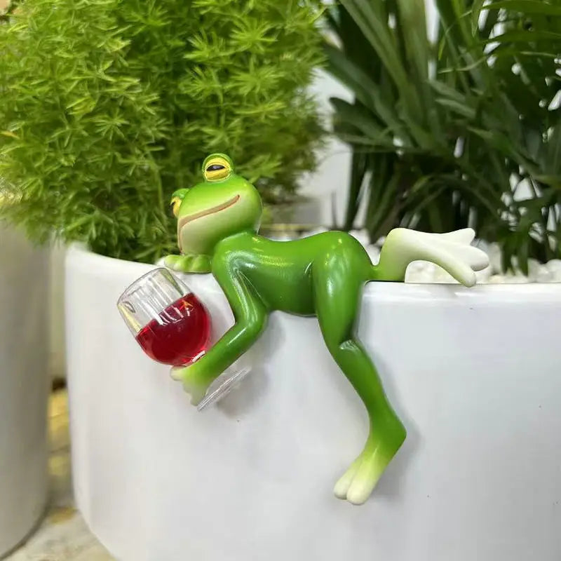 Artificial Frog Basin Hanging Glass Fish Tank Edge Hanging Outdoor Garden Flower POTS Hanging Decorative Animal Ornaments Oasis Select