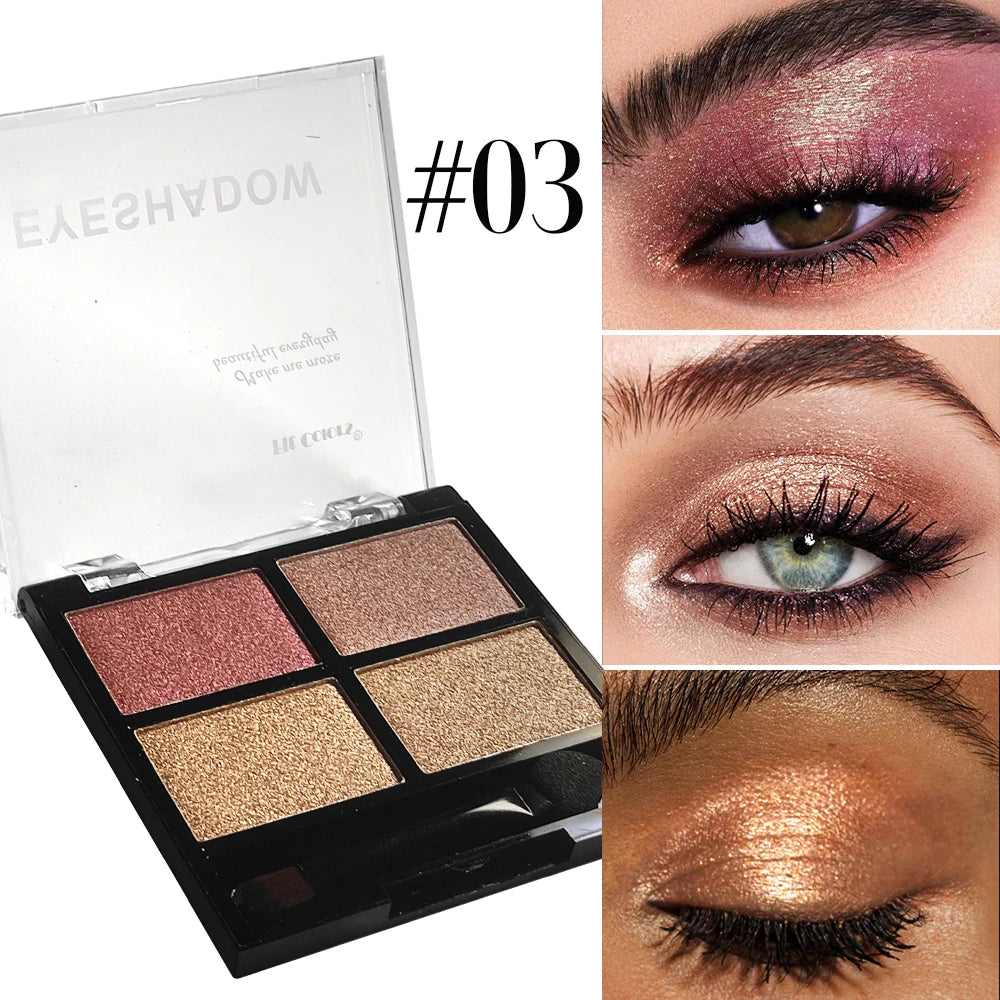 Fit Colors 4-Shade Pearlescent Matte Eyeshadow Palette | Shimmer
