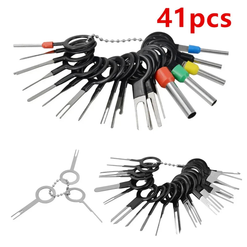 3/8/18/38/41pcs Car Terminal Removal Tool Wire Plug Rector Puller Release Pin Extractor Kit For CarPlug Repair Tool Oasis Select