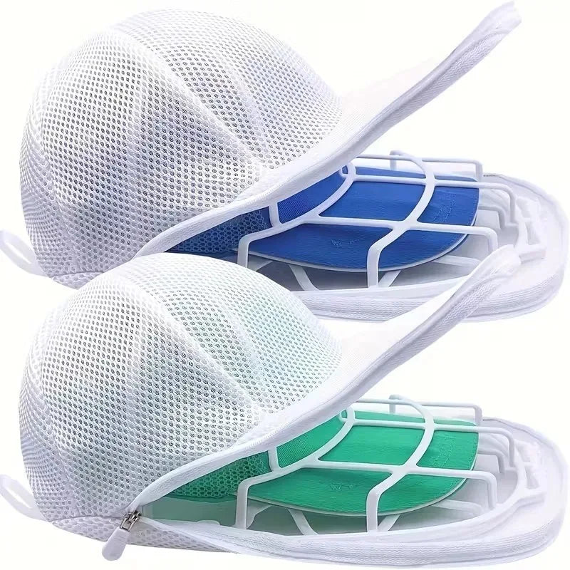 2pcs/set (Hat Washing Bag and Hat Rack),Mesh Baseball Cap Cleaning Bag,Hanging Clothe Organizer Pouch for Laundry Closet Storage Oasis Select