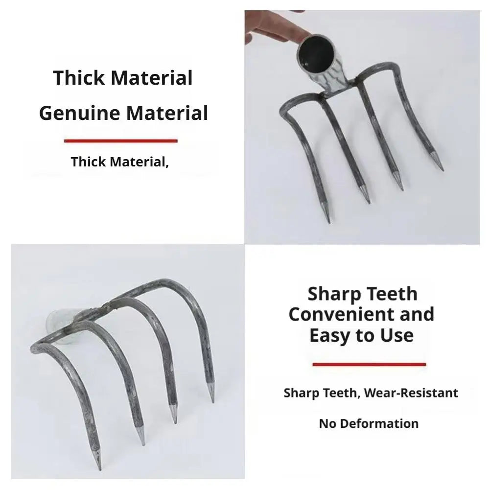 Heavy-Duty Manganese Steel 4-Tine Garden Fork Head | Cultivator