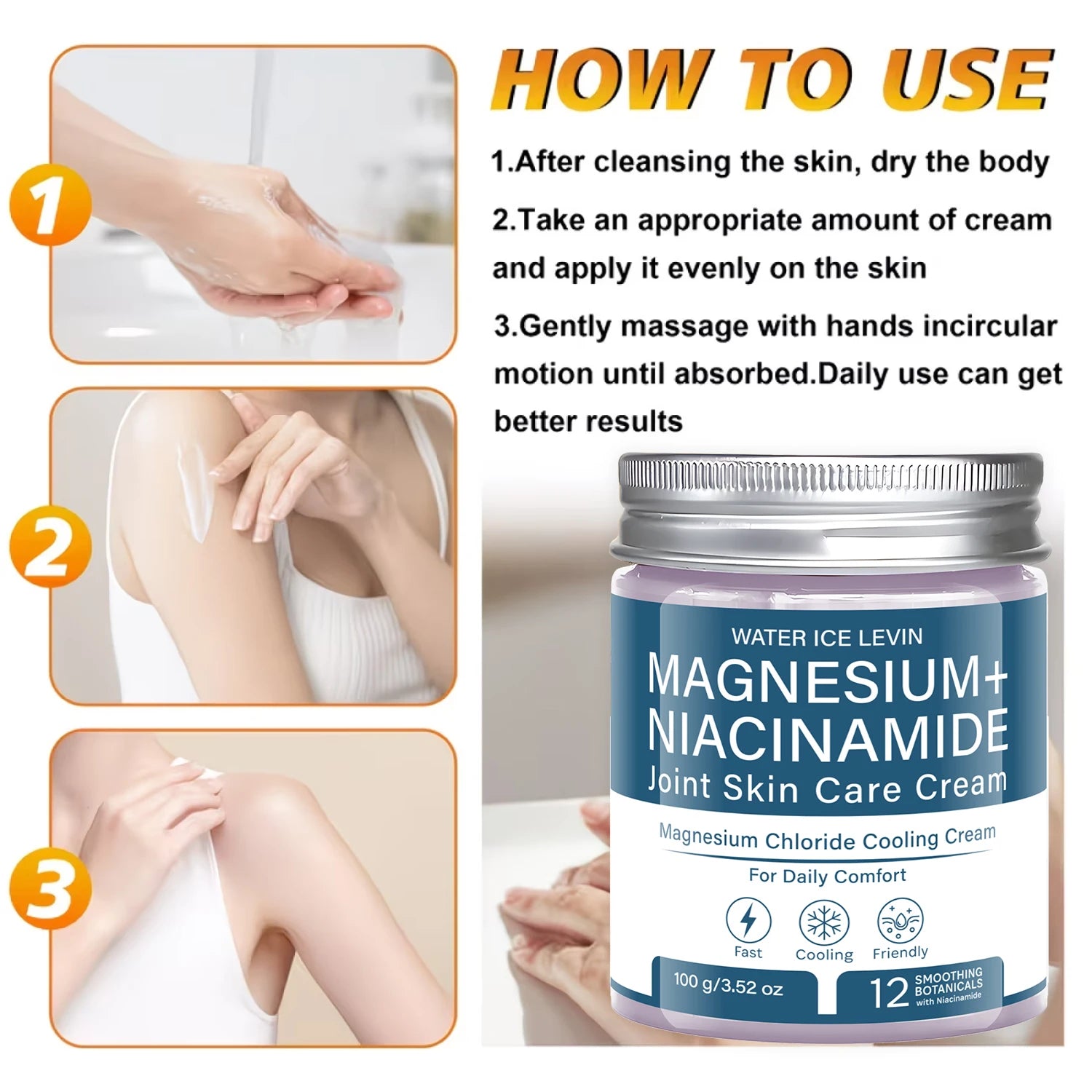 Magnesium Chloride Cooling Joint Cream – Niacinamide & Bee Venom Cooling Body Cream Oasis Select