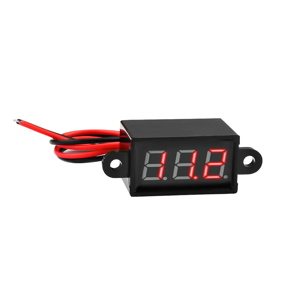 DC 3.0V-30.0V Digital Car Voltmeter Automotive Voltage Meter Waterproof 12V 24V Motorcycle Vehicle LED Display Voltage Tester Oasis Select Red light